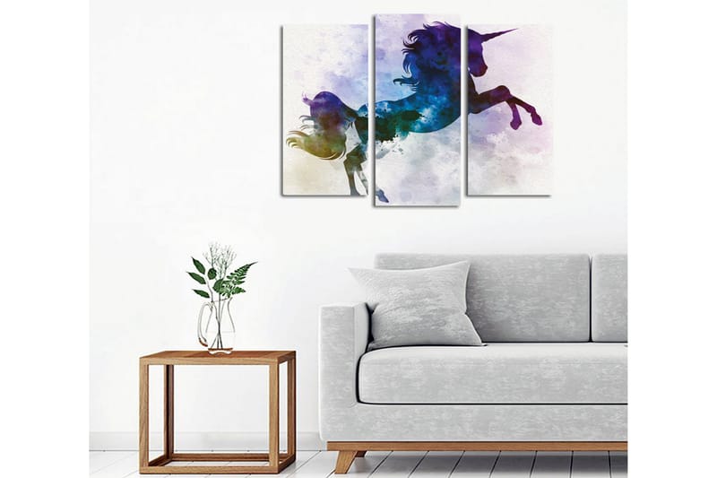 Canvasbilde Dekorativ 3 Deler - Flerfarget - Interiør - Maleri & posters - Lerretsbilder