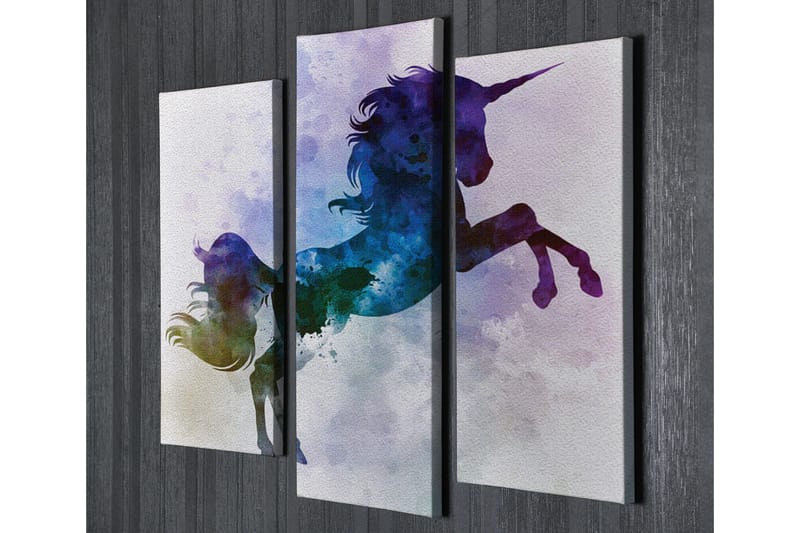 Canvasbilde Dekorativ 3 Deler - Flerfarget - Interiør - Maleri & posters - Lerretsbilder