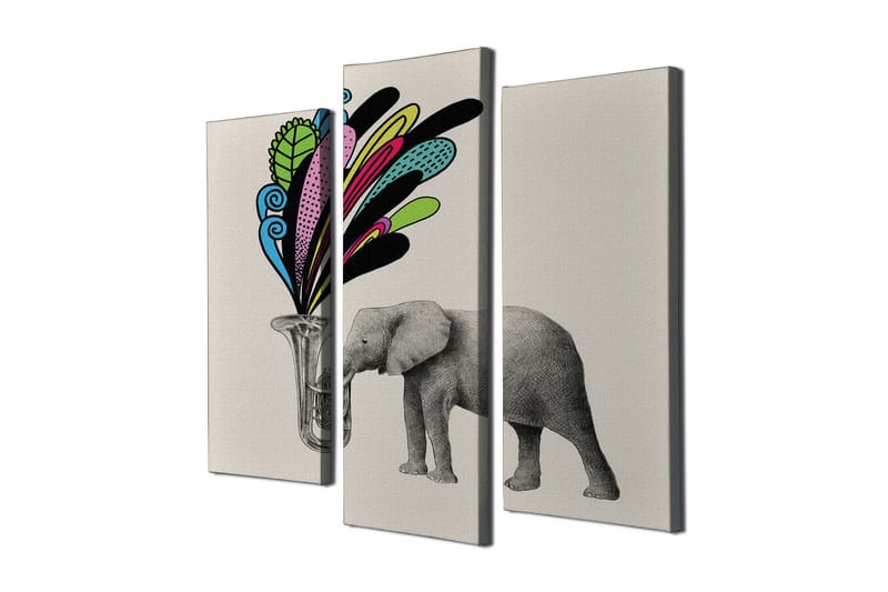 Canvasbilde Dekorativ 3 Deler - Flerfarget - Interiør - Maleri & posters - Lerretsbilder