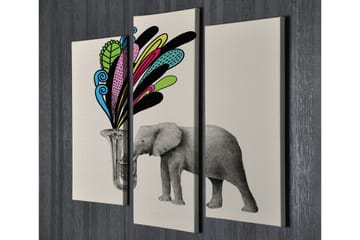 Canvasbilde Dekorativ 3 Deler - Flerfarget - Interiør - Maleri & posters - Lerretsbilder
