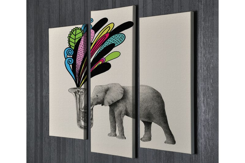 Canvasbilde Dekorativ 3 Deler - Flerfarget - Interiør - Maleri & posters - Lerretsbilder