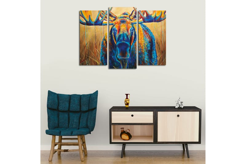 Canvasbilde Dekorativ 3 Deler - Flerfarget - Interiør - Maleri & posters - Lerretsbilder