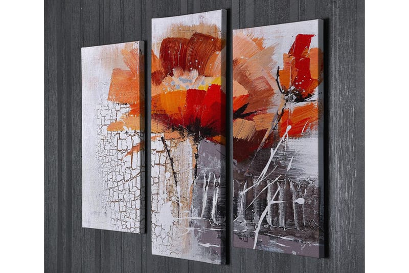 Canvasbilde Dekorativ 3 Deler - Flerfarget - Interiør - Maleri & posters - Lerretsbilder