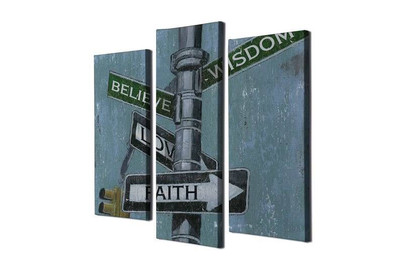 Canvasbilde Dekorativ 3 Deler - Flerfarget - Interiør - Maleri & posters - Lerretsbilder
