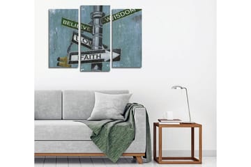 Canvasbilde Dekorativ 3 Deler - Flerfarget - Interiør - Maleri & posters - Lerretsbilder