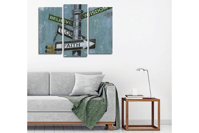 Canvasbilde Dekorativ 3 Deler - Flerfarget - Interiør - Maleri & posters - Lerretsbilder