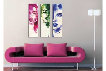 Canvasbilde Dekorativ 3 Deler - Flerfarget - Interiør - Maleri & posters - Lerretsbilder