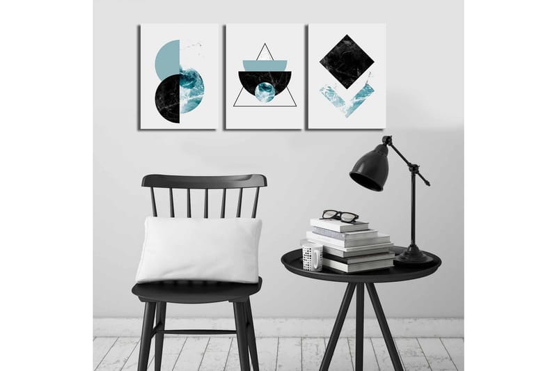 Canvasbilde Dekorativ 3 Deler - Flerfarget - Interiør - Maleri & posters - Lerretsbilder