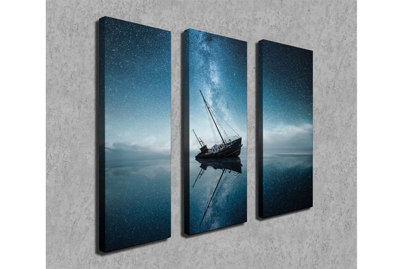 Canvasbilde Dekorativ 3 Deler - Flerfarget - Interiør - Maleri & posters - Lerretsbilder