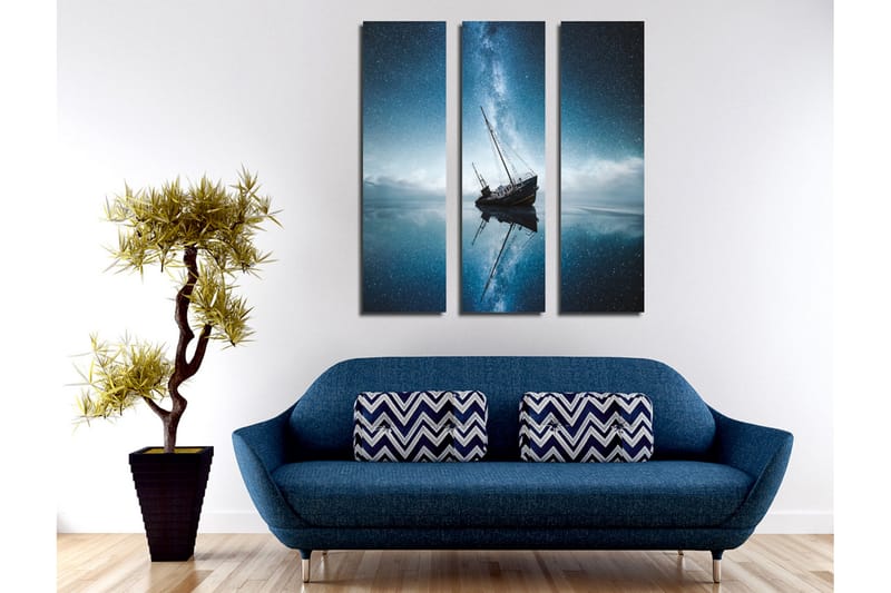 Canvasbilde Dekorativ 3 Deler - Flerfarget - Interiør - Maleri & posters - Lerretsbilder