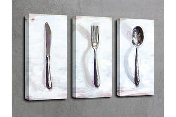 Canvasbilde Dekorativ 3 Deler - Flerfarget - Interiør - Maleri & posters - Lerretsbilder