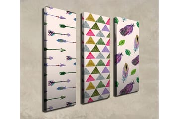 Canvasbilde Dekorativ 3 Deler - Flerfarget - Interiør - Maleri & posters - Lerretsbilder