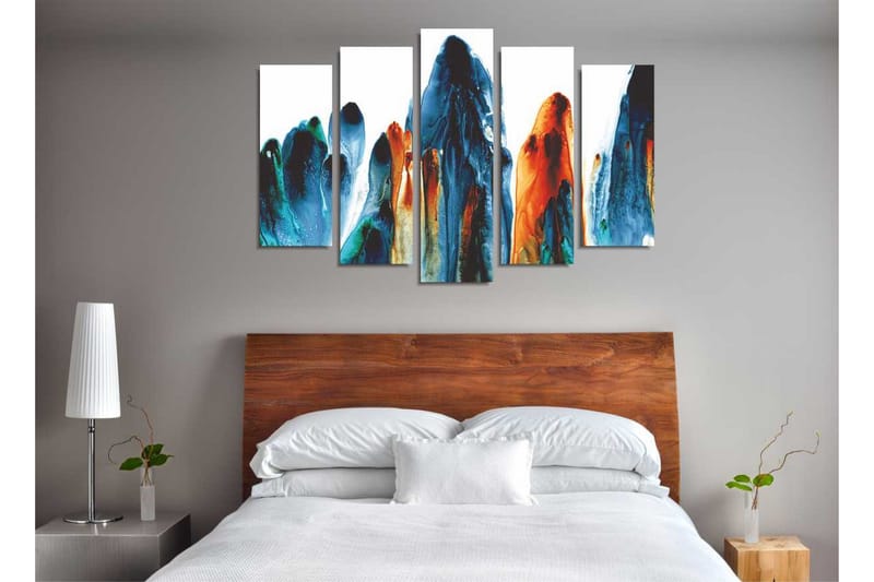 Canvasbilde Dekorativ 5 Deler - Flerfarget - Interiør - Maleri & posters - Lerretsbilder