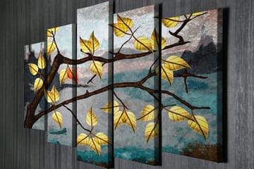Canvasbilde Dekorativ 5 Deler - Flerfarget - Interiør - Maleri & posters - Lerretsbilder