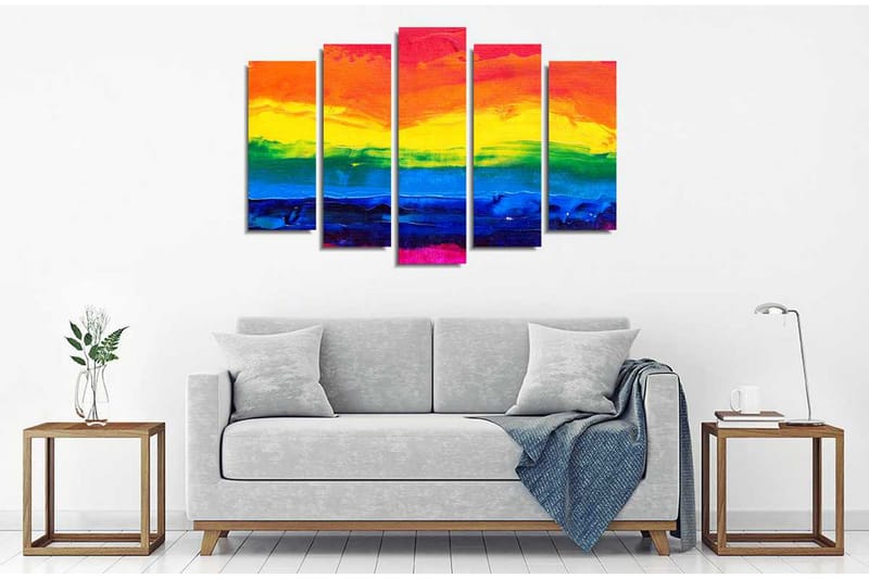 Canvasbilde Dekorativ 5 Deler - Flerfarget - Interiør - Maleri & posters - Lerretsbilder