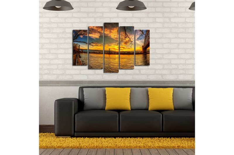 Canvasbilde Dekorativ 5 Deler - Flerfarget - Interiør - Maleri & posters - Lerretsbilder