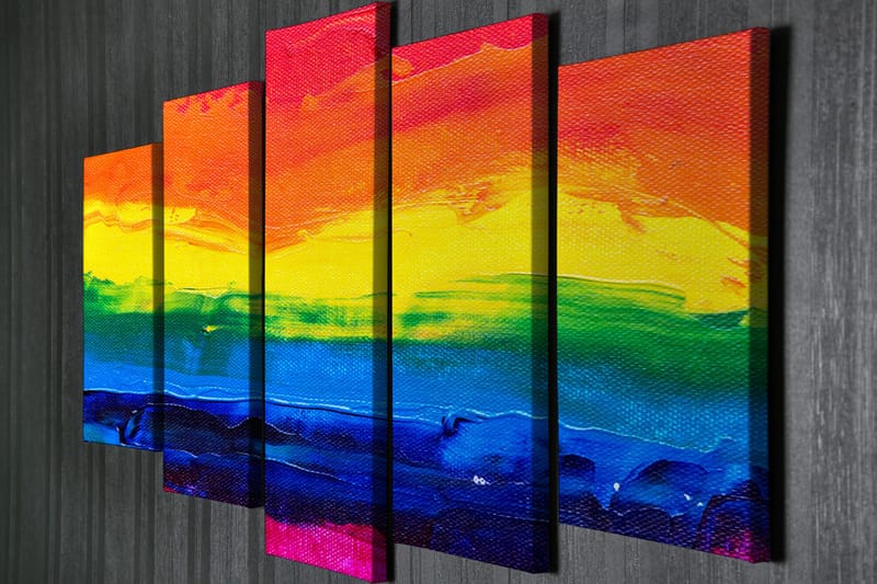 Canvasbilde Dekorativ 5 Deler - Flerfarget - Interiør - Maleri & posters - Lerretsbilder