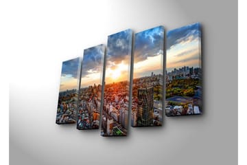 Canvasbilde Dekorativ 5 Deler - Flerfarget - Interiør - Maleri & posters - Lerretsbilder