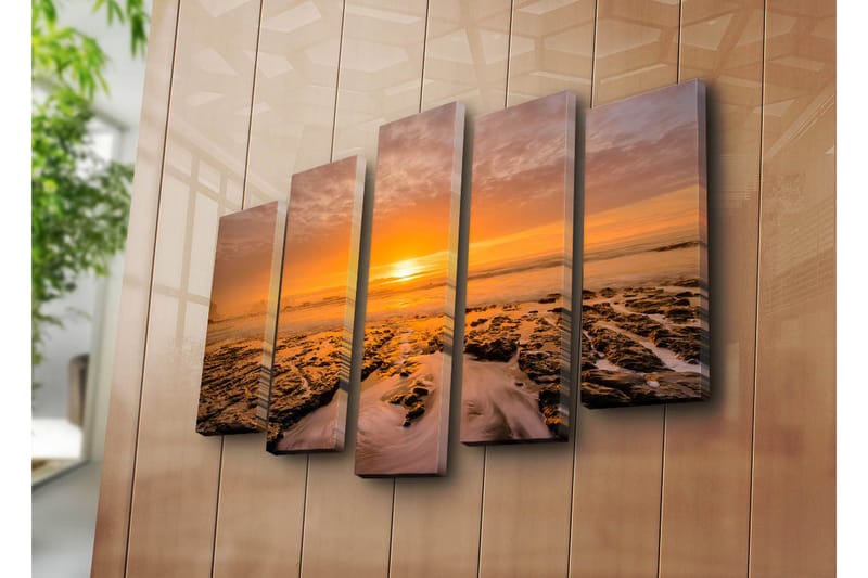 Canvasbilde Dekorativ 5 Deler - Flerfarget - Interiør - Maleri & posters - Lerretsbilder