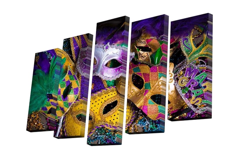 Canvasbilde Dekorativ 5 Deler - Flerfarget - Interiør - Maleri & posters - Lerretsbilder