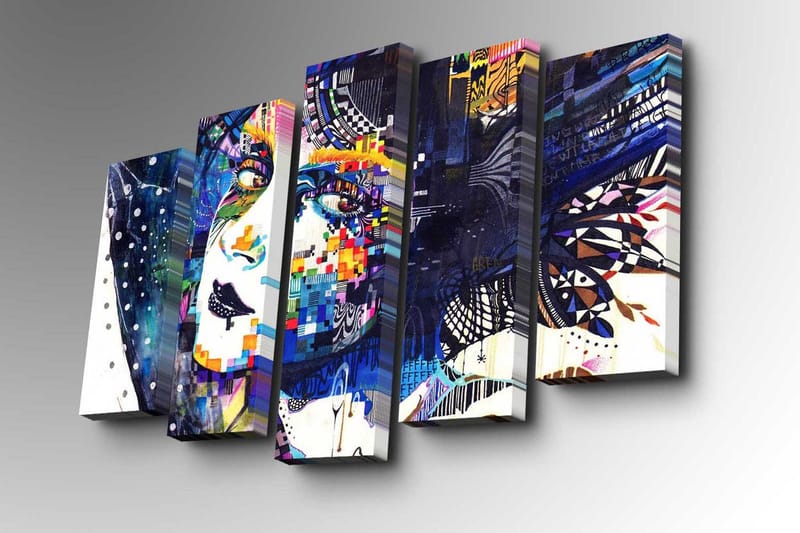 Canvasbilde Dekorativ 5 Deler - Flerfarget - Interiør - Maleri & posters - Lerretsbilder