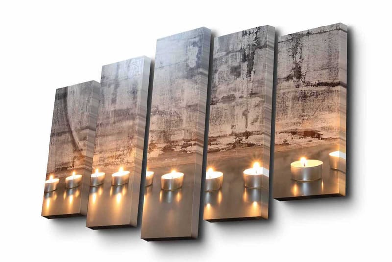 Canvasbilde Dekorativ 5 Deler - Flerfarget - Interiør - Maleri & posters - Lerretsbilder