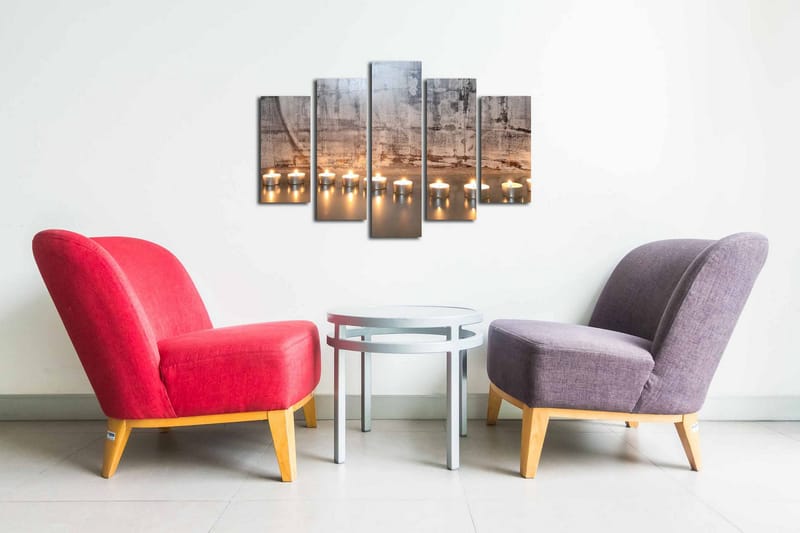 Canvasbilde Dekorativ 5 Deler - Flerfarget - Interiør - Maleri & posters - Lerretsbilder