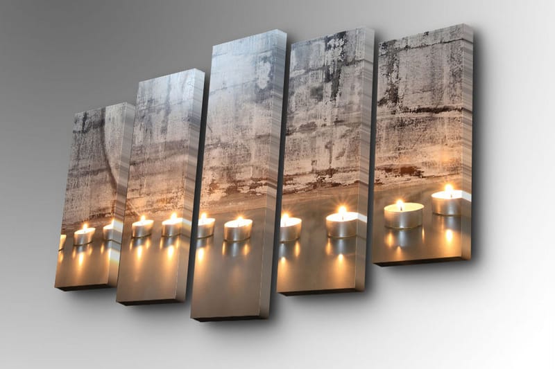 Canvasbilde Dekorativ 5 Deler - Flerfarget - Interiør - Maleri & posters - Lerretsbilder
