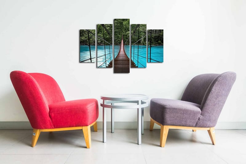 Canvasbilde Dekorativ 5 Deler - Flerfarget - Interiør - Maleri & posters - Lerretsbilder