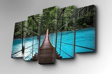 Canvasbilde Dekorativ 5 Deler - Flerfarget - Interiør - Maleri & posters - Lerretsbilder