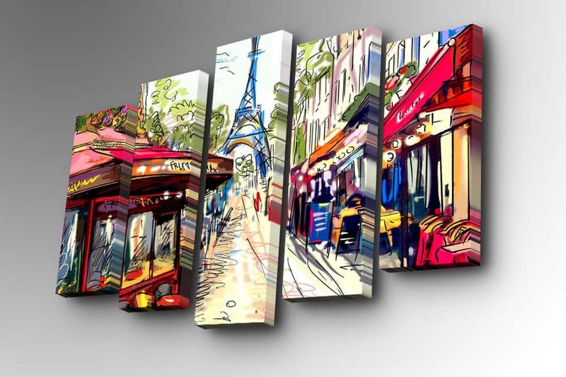 Canvasbilde Dekorativ 5 Deler - Flerfarget - Interiør - Maleri & posters - Lerretsbilder