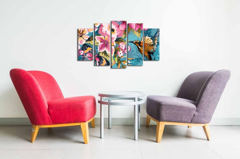 Canvasbilde Dekorativ 5 Deler - Flerfarget - Interiør - Maleri & posters - Lerretsbilder