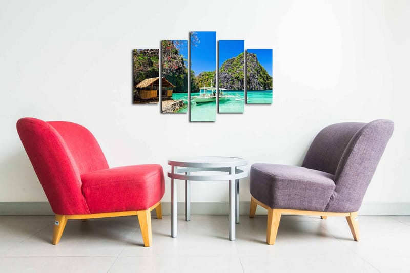 Canvasbilde Dekorativ 5 Deler - Flerfarget - Interiør - Maleri & posters - Lerretsbilder