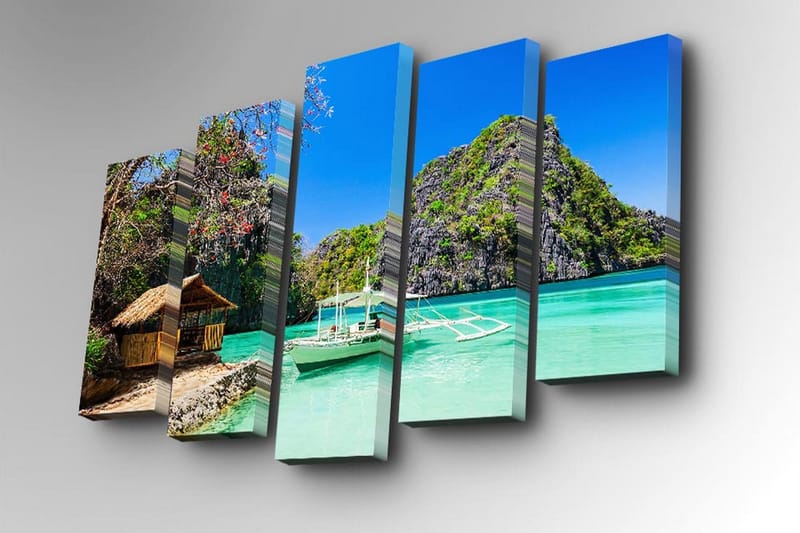 Canvasbilde Dekorativ 5 Deler - Flerfarget - Interiør - Maleri & posters - Lerretsbilder
