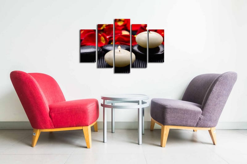 Canvasbilde Dekorativ 5 Deler - Flerfarget - Interiør - Maleri & posters - Lerretsbilder