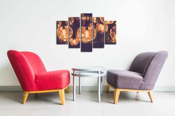 Canvasbilde Dekorativ 5 Deler - Flerfarget - Interiør - Maleri & posters - Lerretsbilder