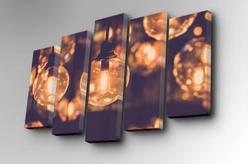 Canvasbilde Dekorativ 5 Deler - Flerfarget - Interiør - Maleri & posters - Lerretsbilder