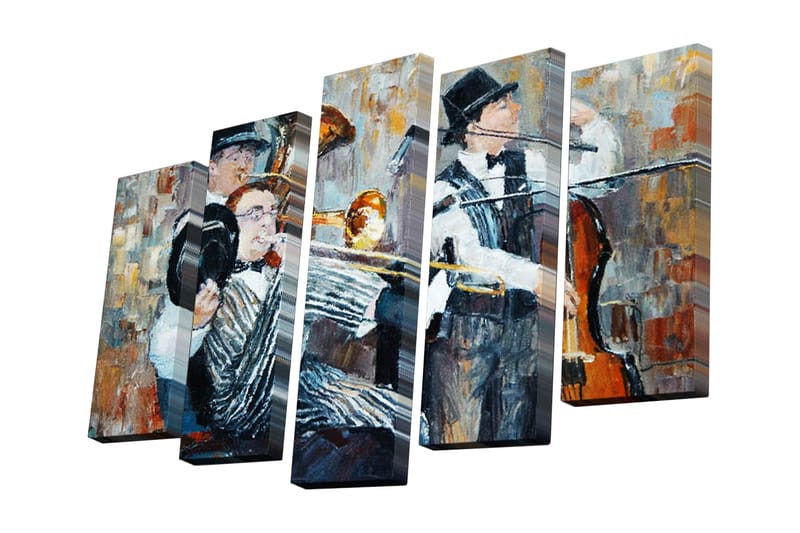 Canvasbilde Dekorativ 5 Deler - Flerfarget - Interiør - Maleri & posters - Lerretsbilder