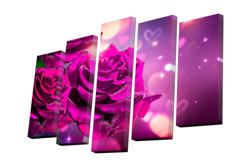Canvasbilde Dekorativ 5 Deler - Flerfarget - Interiør - Maleri & posters - Lerretsbilder