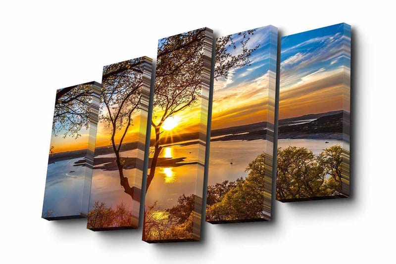 Canvasbilde Dekorativ 5 Deler - Flerfarget - Interiør - Maleri & posters - Lerretsbilder