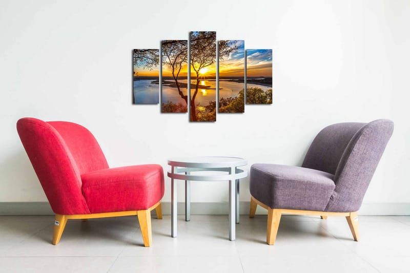 Canvasbilde Dekorativ 5 Deler - Flerfarget - Interiør - Maleri & posters - Lerretsbilder