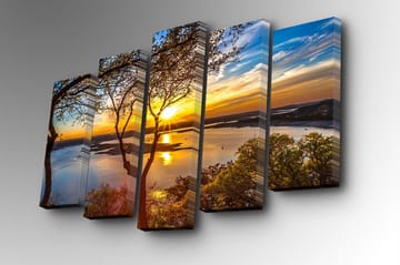 Canvasbilde Dekorativ 5 Deler - Flerfarget - Interiør - Maleri & posters - Lerretsbilder