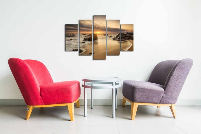 Canvasbilde Dekorativ 5 Deler - Flerfarget - Interiør - Maleri & posters - Lerretsbilder