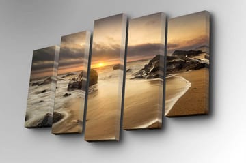 Canvasbilde Dekorativ 5 Deler - Flerfarget - Interiør - Maleri & posters - Lerretsbilder