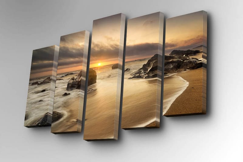 Canvasbilde Dekorativ 5 Deler - Flerfarget - Interiør - Maleri & posters - Lerretsbilder