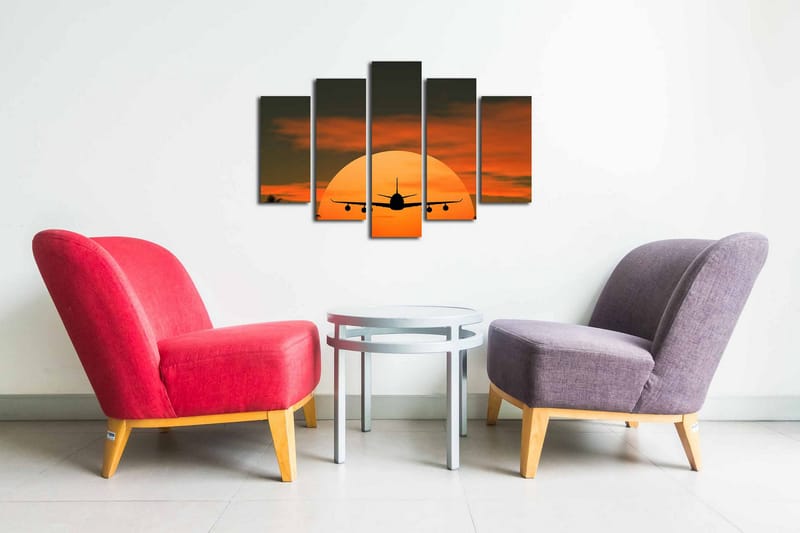 Canvasbilde Dekorativ 5 Deler - Flerfarget - Interiør - Maleri & posters - Lerretsbilder