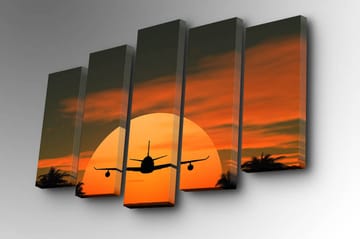 Canvasbilde Dekorativ 5 Deler - Flerfarget - Interiør - Maleri & posters - Lerretsbilder