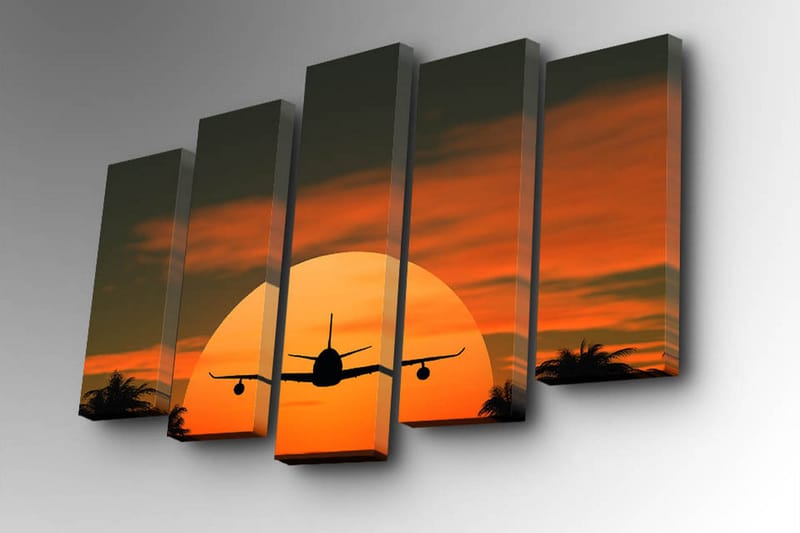 Canvasbilde Dekorativ 5 Deler - Flerfarget - Interiør - Maleri & posters - Lerretsbilder