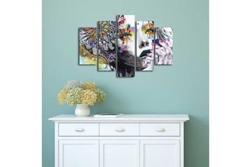 Canvasbilde Dekorativ 5 Deler - Flerfarget - Interiør - Maleri & posters - Lerretsbilder