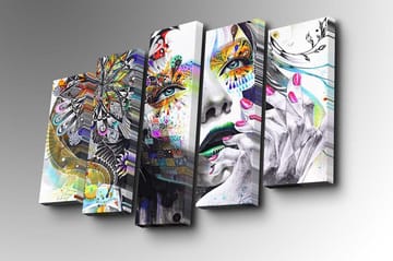 Canvasbilde Dekorativ 5 Deler - Flerfarget - Interiør - Maleri & posters - Lerretsbilder